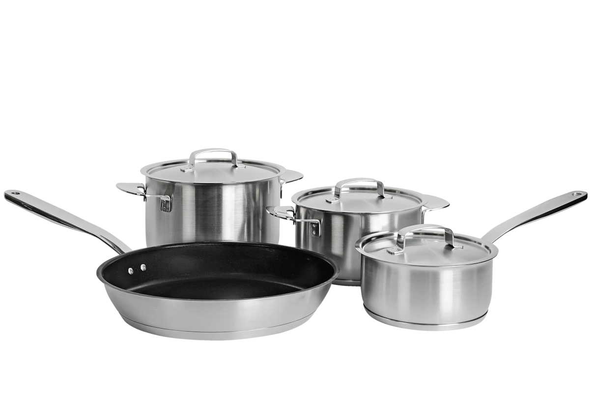 Комплект посуды All Steel с логотипом Miele 4 предмета KMTS 5704-2 Miele купить в Твери | Всегда в наличии! | Артикул 11945190 | Официальный сайт