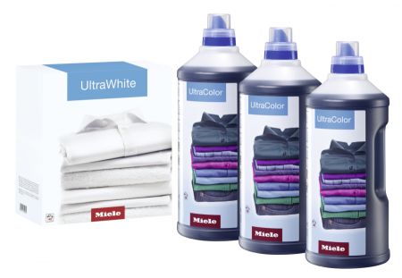 Набор моющих средств для ухода за бельём 3×UltraColor + 1×UltraWhite Miele купить в Твери | Всегда в наличии! | Артикул 11518190 | Официальный сайт
